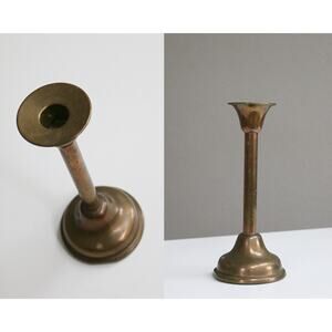 1920's Vintage The Turchin Co Solid Brass Taper Candle Holder ~ Arts & Craft Era